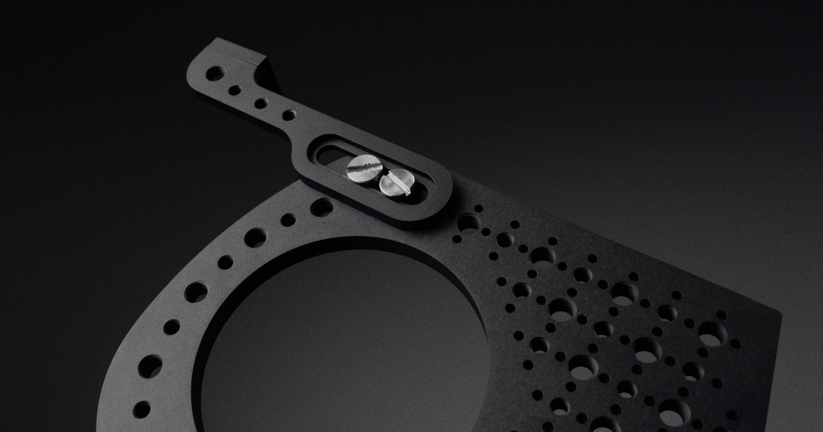 The Video Tap Strap on the side plate, seen end on
